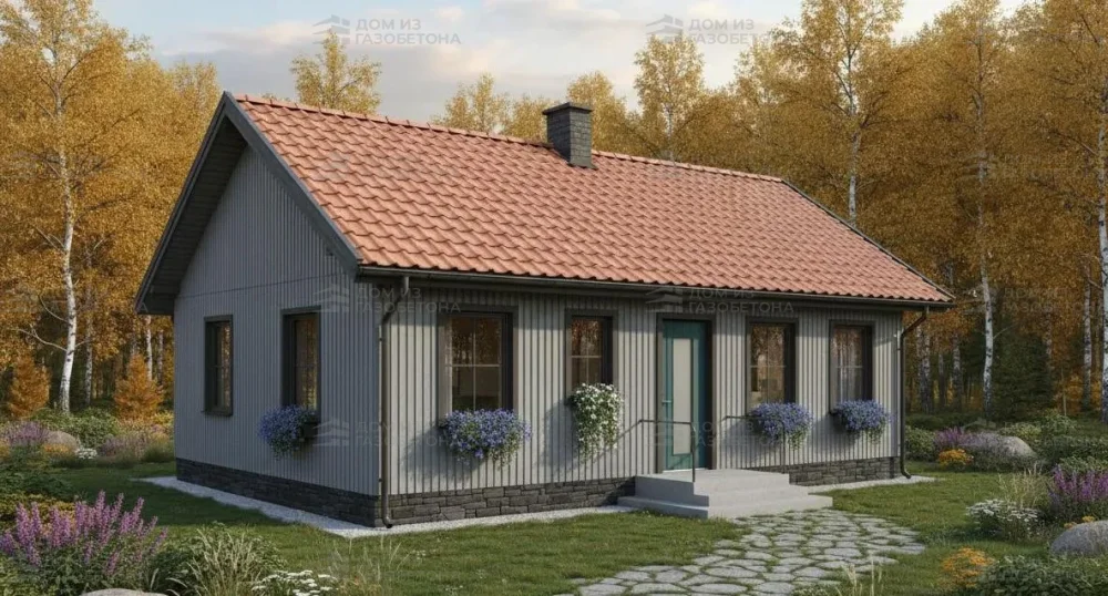 Проект Одноэтажный дом 10 на 8, 52 м2