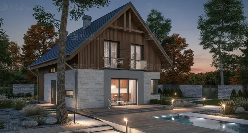 Проект Двухэтажный дом 11 на 9, 114 м2