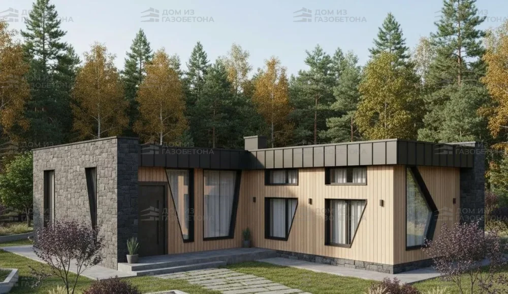 Проект Одноэтажный дом 15 на 10, 104 м2