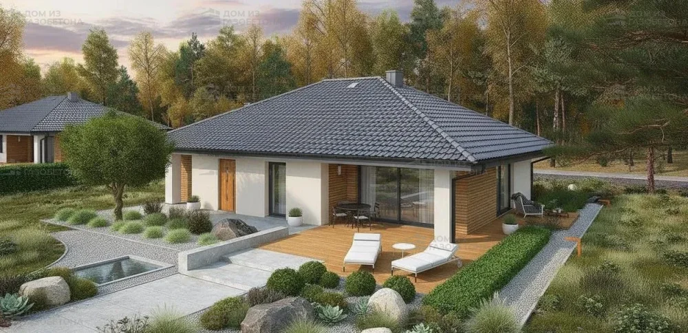 Проект Одноэтажный дом 14 на 11, 119 м2