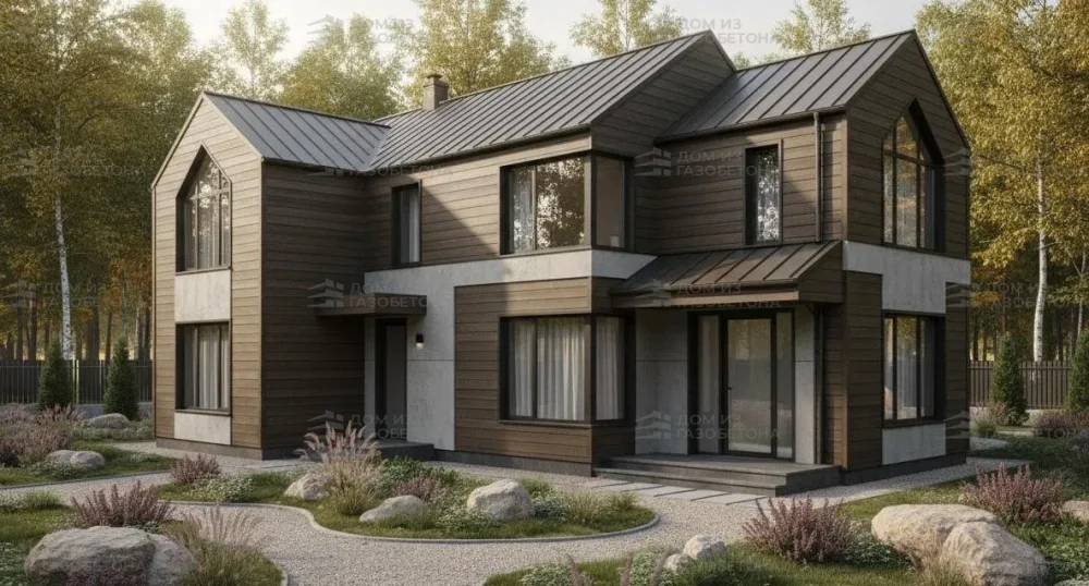 Проект Двухэтажный дом 11 на 8, 109 м2