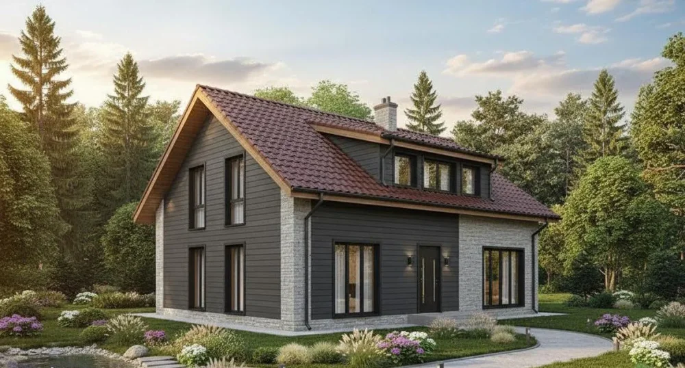 Проект Двухэтажный дом 13 на 13, 214 м2