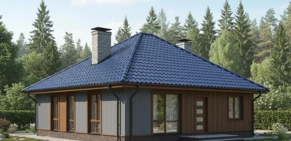 Проект Одноэтажный дом 10 на 10, 75 м2