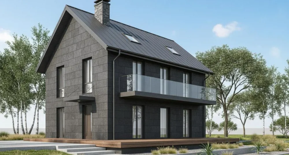 Проект Двухэтажный дом 9 на 8, 79 м2